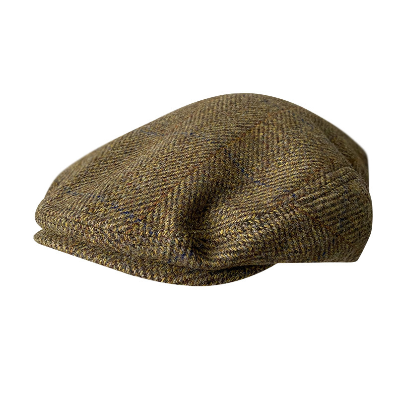 Newsboy Cap Ivy - Striped Gray New Wool Flat Cap
