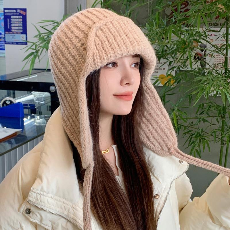Autumn Winter Knit Earflap Bea - огляд і ціна Trapper Hat Ear Flap