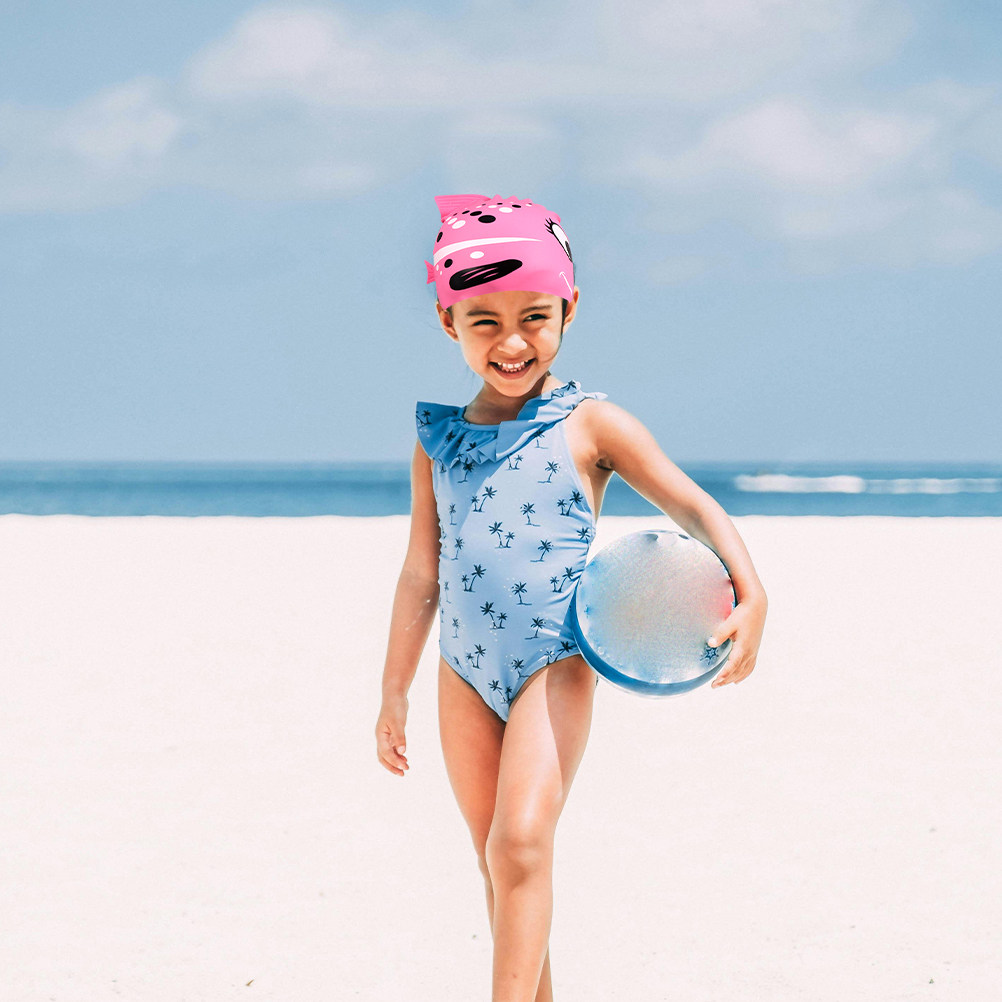 2Pcs Childrens Silicone Swim C - огляд і ціна Swim Hat Silicone