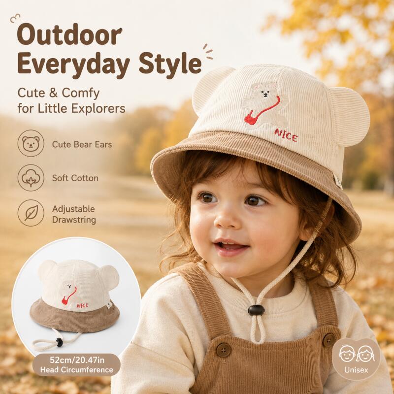 Kids Bear Ear Bucket Hat Soft  - огляд і ціна Bucket Hat Cotton