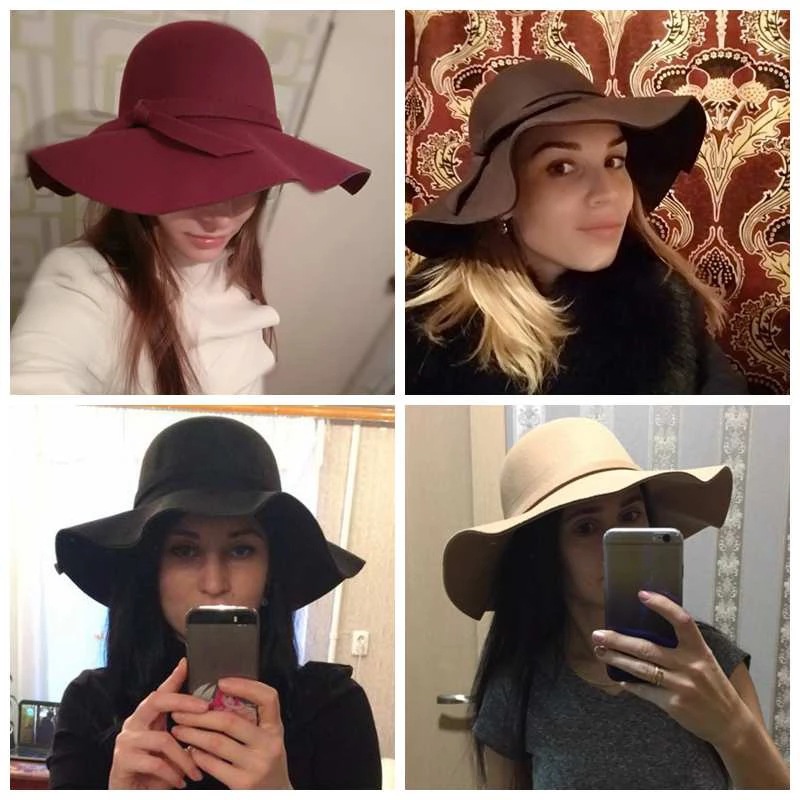 White Dome-shaped Ladies' Hat  - огляд і ціна Fedora Hat Wool