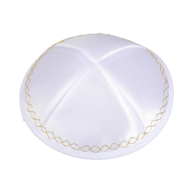 White Satin Jewish Kippah with - огляд і ціна Skull Cap Helmet Liner