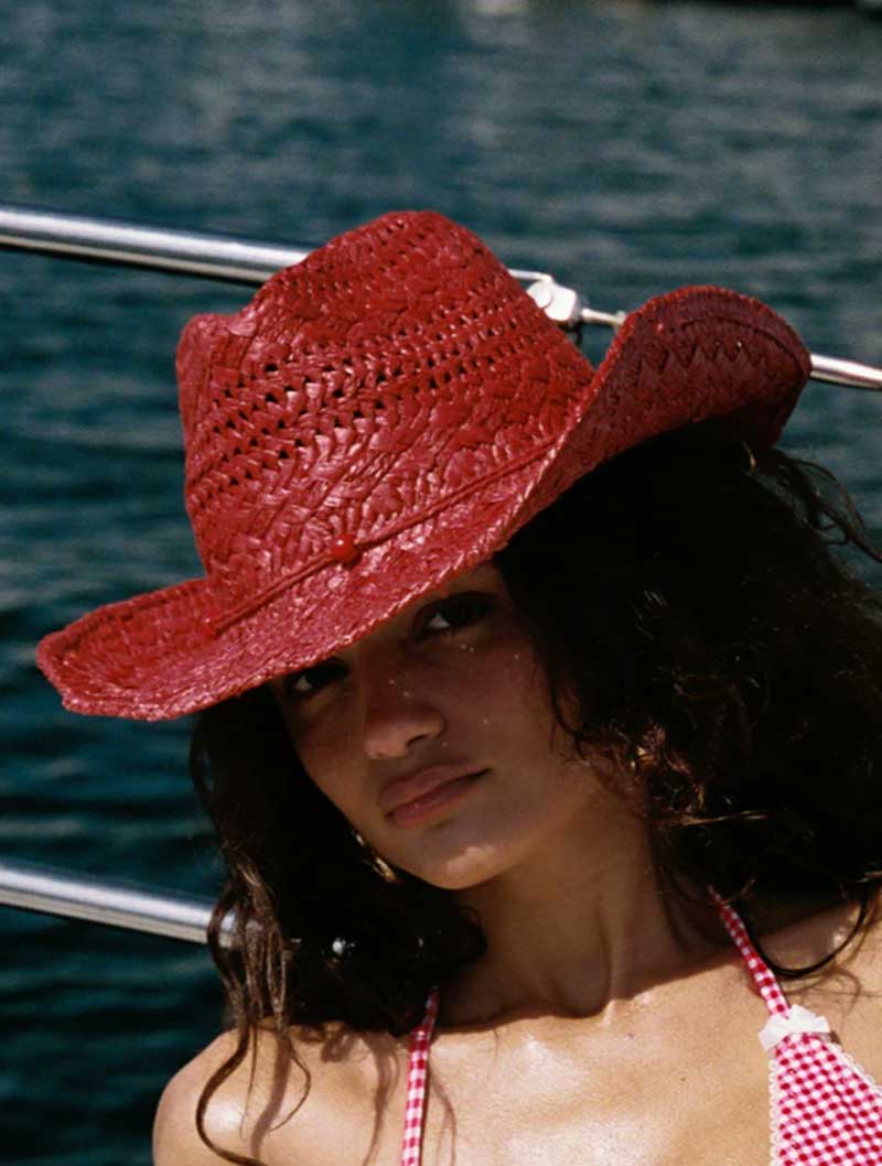 Cowboy hat red hand-painted su - огляд і ціна Cowboy Hat Straw