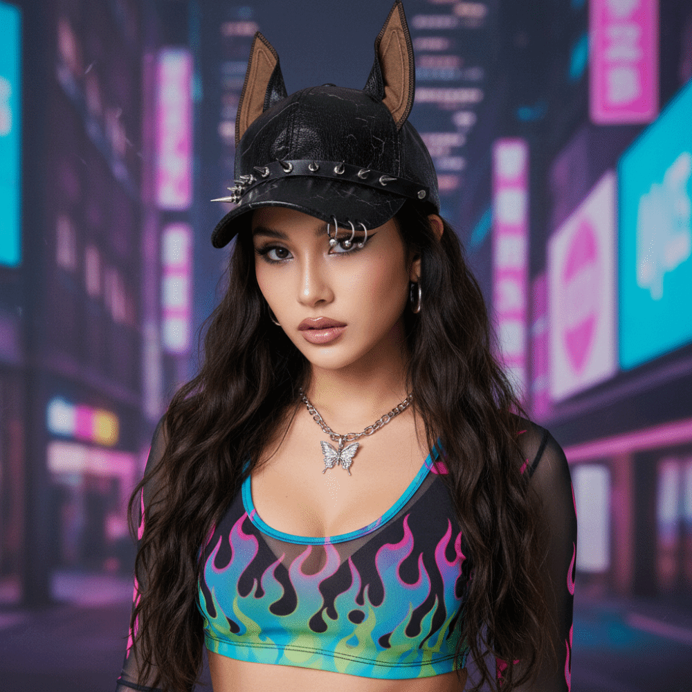 Fashion Punk Doberman Dog Ears - огляд і ціна Baseball Cap Structured