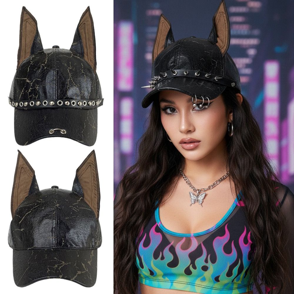Fashion Punk Doberman Dog Ears - огляд і ціна Baseball Cap Structured