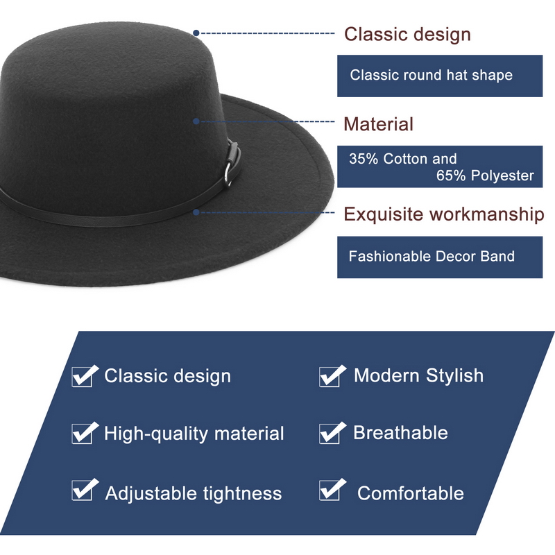Elegant Wide Brim Fedora Hat f - огляд і ціна Fedora Hat Wool