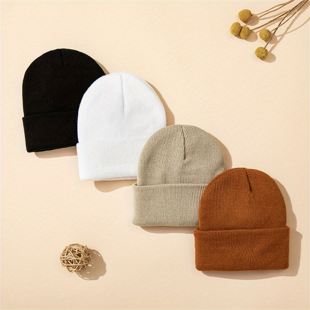 4pcs Baby Hat Knit Cuffed Bean - огляд і ціна Beanie Cuffed Knit