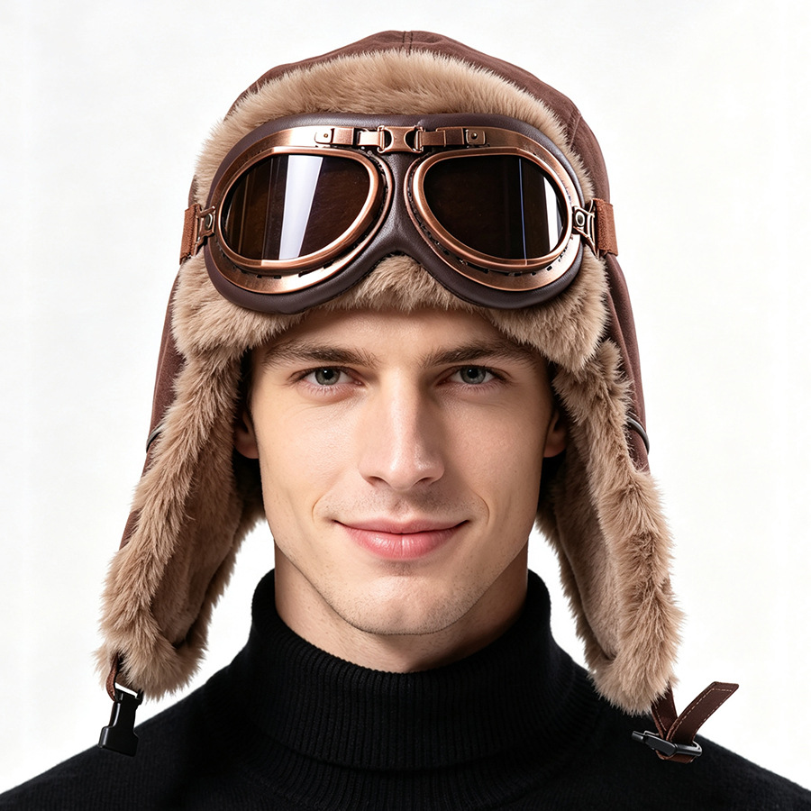 Vintage Aviator Hat with Goggl - огляд і ціна Winter Trapper Hat
