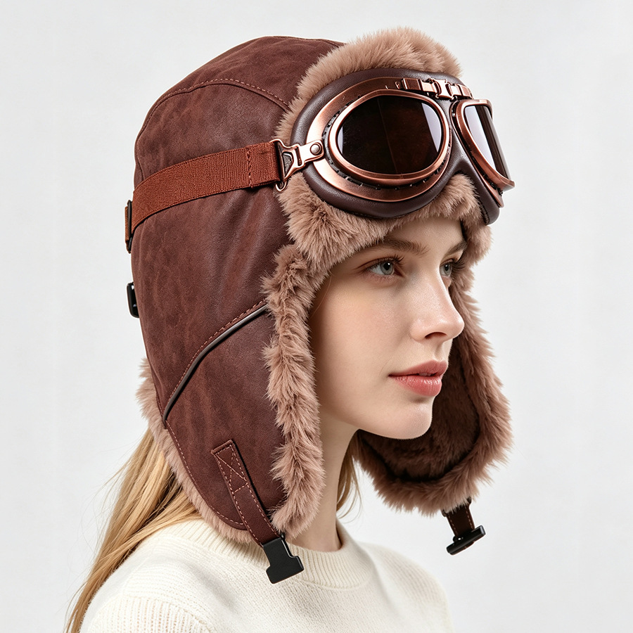 Vintage Aviator Hat with Goggl - огляд і ціна Winter Trapper Hat